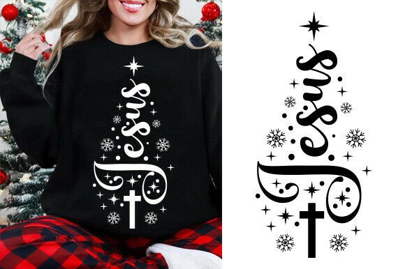Jesus Christmas Tree SVG: Graphics for T-Shirt Designs