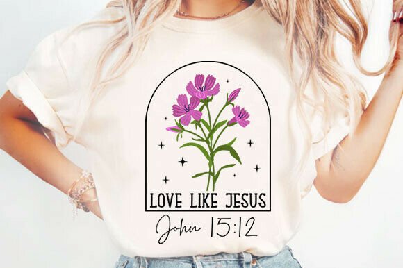Love Like Jesus Scripture PNG for T-Shirt Designs & Graphics